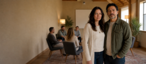 Middle-aged couple at a Relational Life Therapy workshop